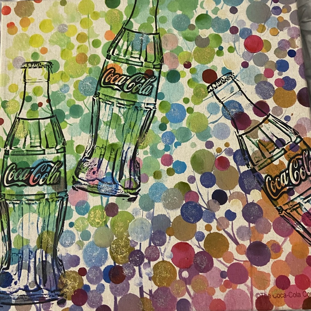 Coca-Cola Pop Art Canvas Wall Art 24x24 Colorful Collectible Licensed Decor